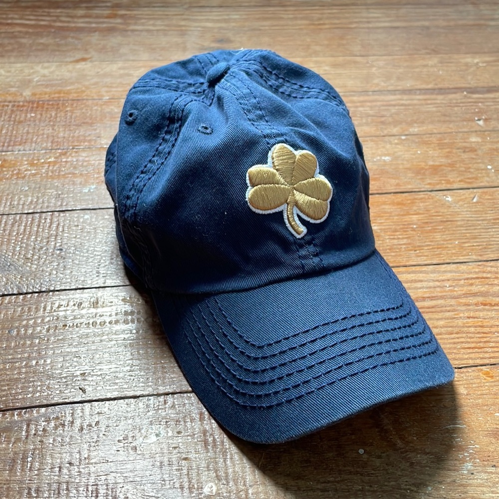 Top of the World Navy Baseball Cap with Gold Clover Patch